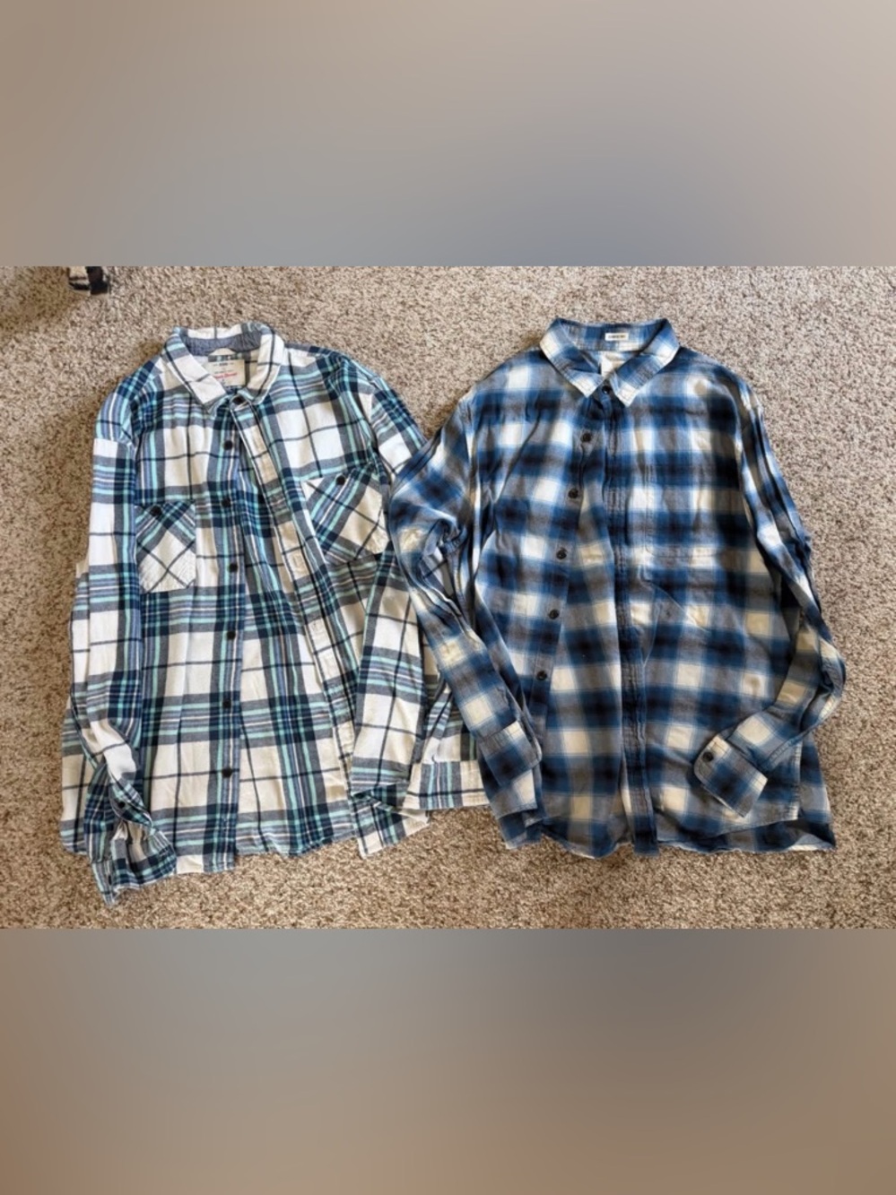 Casual Blue Plaid Button-Down Shirt - Men's Lightweight Flannel